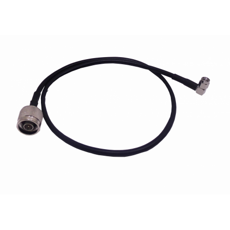 Cable coax armado Generico NM2SMJ-50CM NM2SMJ-50CM 50cm .SMA-Macho-90º N-Macho LMR195 RG58 Cable Coaxial Negro