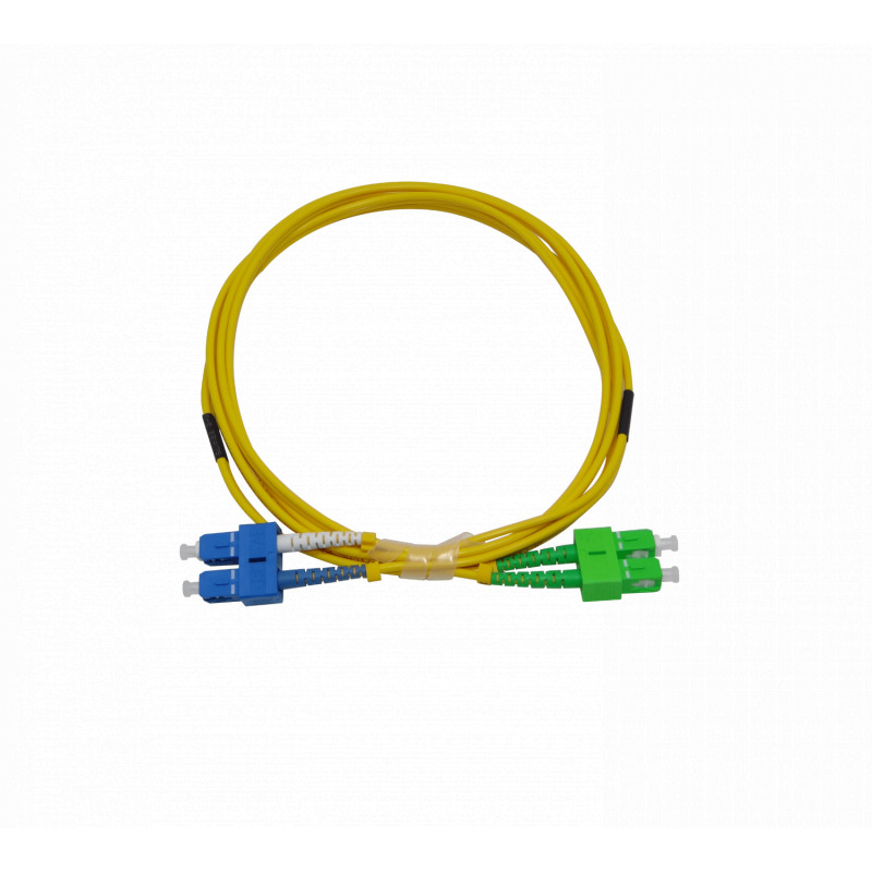 Elfcam® - Cavo In Fibra Ottica Da 1 M FC/UPC A FC/APC,Modalità Singola Duplex, Giarrettiera Ottica 9/125 Um OS2 2,0 Mm G652D LSZH, Giallo (1 M - Foto 4