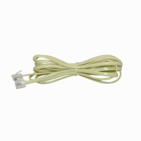 Telefono Analogo Otras Marcas 2RJ-2 RJ11-2MM -2mt Cable Telefonico 2-Conductores RJ11/14 M-M 6P2C Blanco 2mt