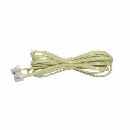 Telefono Analogo Otras Marcas 2RJ-2 RJ11-2MM -2mt Cable Telefonico 2-Conductores RJ11/14 M-M 6P2C Blanco 2mt
