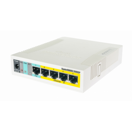Admin 4-6 PoE Mikrotik RB260GSP RB260GSP MIKROTIK 5-1000-(4-PoE/9-28VDC) 1-SFP SWOS VLAN Switch Admin no-Rack