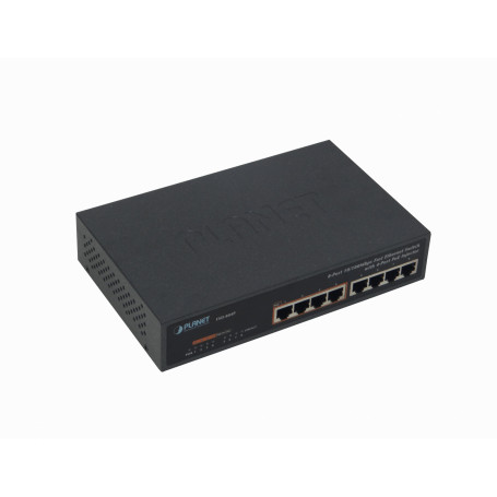 Switch no administrable POE PLANET FSD-804P FSD-804P PLANET 8-100(4-PoE48V-af) 55W-tot Switch no-Admin Metalico opcion-Rack