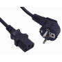 Cable de Poder Generico CSMC CSMC 1,2-1,8mt Schuko-Macho C13-Hembra Cable Poder Negro 6A 3x0,75mm2