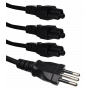 Cable de Poder Linkmade CIMT3 CIMT3 Triple 0,9mt Negro Trebol-C5-Hembra CL-Macho Cable Poder 6A 3x0,75mm2