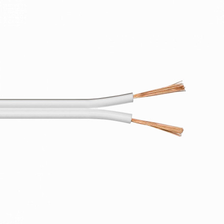 Conductor 0,1-0,9mm2 Generico 2X20W 2X20B -2x20AWG Cu 100mts Blanco Cable Paralelo Multifilar Cobre 2x0,5mm2