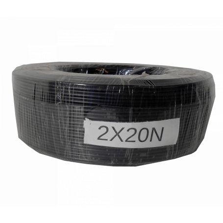 Conductor 0,1-0,9mm2 Generico 2X20N 2X20N -Negro 2x20AWG 2x0,5mm2 100mts Cable Paralelo Multifilar
