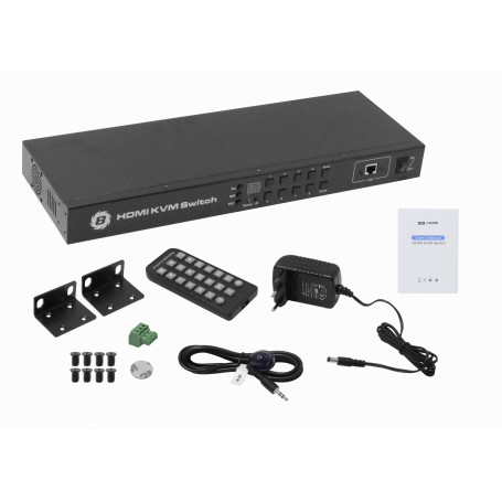 Equipo KVM Generico HKVM-8 HKVM-8 KVM 8-HDMI-USB Rack req-cables 2-USB2.0-AH inc-12V LAN IR-Ctrl 3,5mm