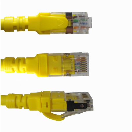 Cable Cat6A Linkmade C6AM-10 C6AM-10 LINKMADE 1mt Cat6a U/FTP Amarillo LSZH Cable Patch Inyectado Multifilr