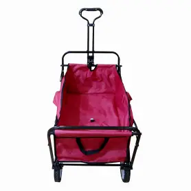 Mov. / Transporte Otras Marcas CARRO-4 CARRO-4 Carro Arrastre Manual Metal Tela-Rojo Plegable 4-Ruedas 70kg
