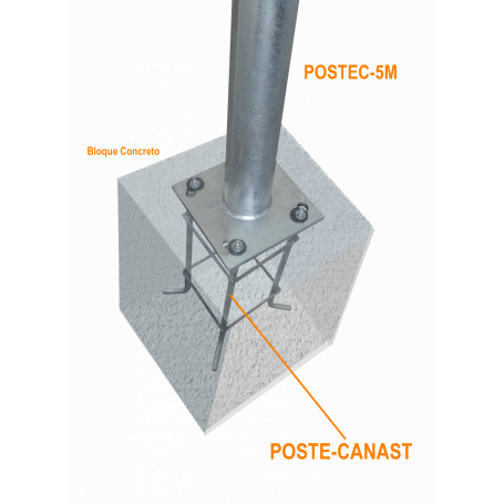 CAN7-6-POSTE Alt-550mm 185x185mm Canastillo Fierro ObraCivil p/POSTEC-7M/6M