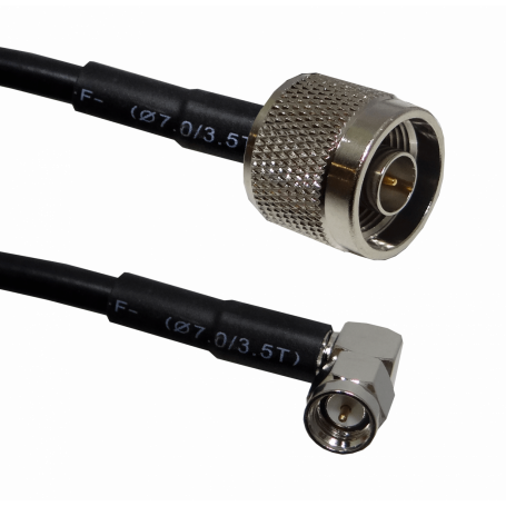 Cable coax armado Generico NM2SM-50CM NM2SM-50CM 50cm .SMA-Macho N-Macho RG58 Cable Coaxial Negro