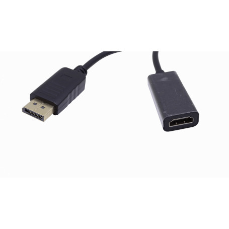 DisplayPort/MiniDP/USB-C Generico UL-DPHDMI UL-DPHDMI 1080p HDMI-H a DisplayPort-M Negro Cable-15cm Adaptador Video