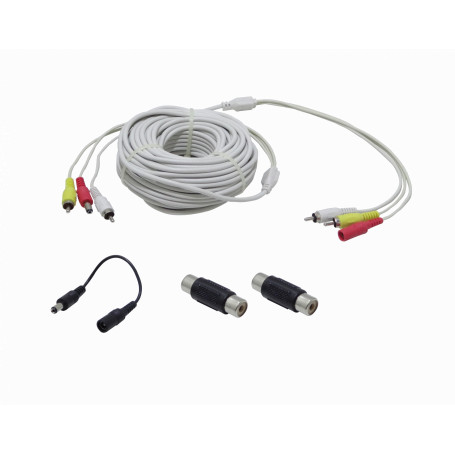 HDMI/DVI/VGA/RG59/ F/BNC Generico QS60F QS60F CABLE 18mt 2-RCA-MM 1-Plug-5,5x2,1mm Gris Coaxial CCTV