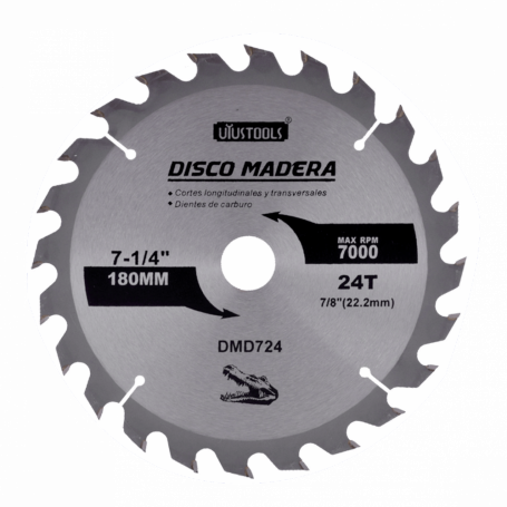 Disco Corte Uyustool MAD7-24T MAD7-24T UYUSTOOLS 180mm 24T 22,2mm Disco Corte Sierra Madera Carburo DMD724
