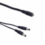 DC Conector/Splitter Generico DCJ2P DCJ2P 1-DC-H a 2-DC-M Cable Divisor 5,5x2,1mm Larg11mm 22cm+22cm Negro