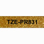 Etiqueta Pro 12mm Brother TZE-PR831 TZE-PR831 BROTHER 12mm Glitter Negro en Fondo Dorado Cinta 8mt p/PT-H110/E300