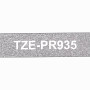 Etiqueta Pro 12mm Brother TZE-PR935 TZE-PR935 BROTHER 12mm Glitter Blanco en Fondo Plateado Cinta 8mt p/PT-H110/E300