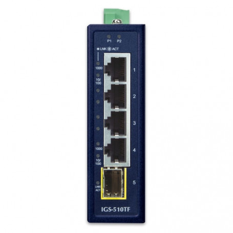 Hoja de datos WuT: Switch Ethernet industrial, 4 puertos
