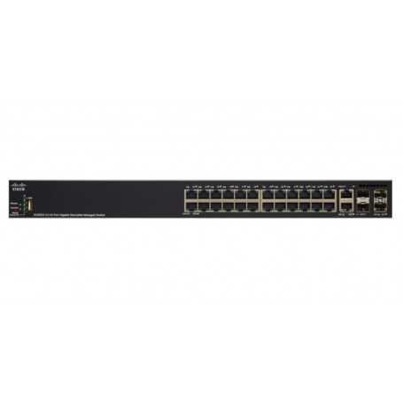 Admin 16-24 PoE Cisco SG350-28P-K9-NA Cisco Small Business SG350-28P Switch - L3 - managed - 24 x 10/100/1000 PoE+ + 2 x comb...