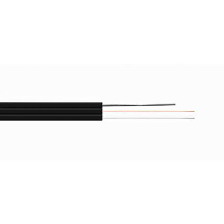 Monomodo Cable 1-10 Fibras Fibra CFSQ2N CFSQ2N 1km LSZH 2-Fibra-SM-G652D 1-Portante 2-FRP Cable Negro Fibra Drop