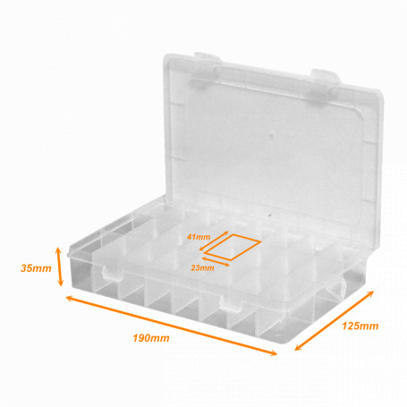 Caja de plástico transparente con tapa plana y cierre media