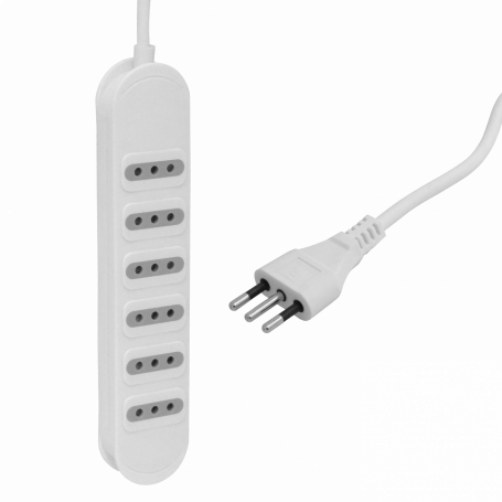 Prolongador alargadera 5 metros Schuko cable color blanco - Luz Actual  Iluminación