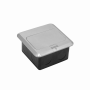 Roseta y caja-exterior Generico RST-PS RST-PS 1-RJ45-H 1-Schuko-H Caja Piso Abatible Metal 10x10cm Tapa-12x12cm