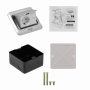 Roseta y caja-exterior Generico RST-PS RST-PS 1-RJ45-H 1-Schuko-H Caja Piso Abatible Metal 10x10cm Tapa-12x12cm