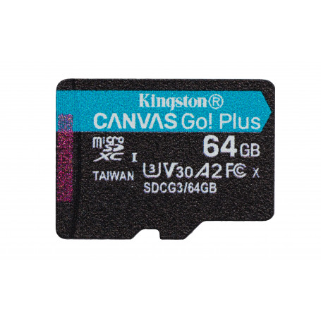 Memoria Flash y acc Kingston SDCG3/64GBSP kingston canvas go! plus - tarjeta de memoria flash - 64 gb - a2  video class v30  ...