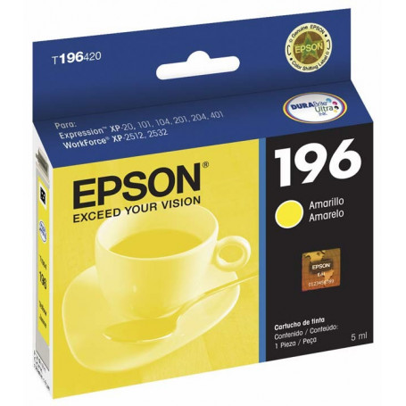 Tintas y Toner Epson T196420-AL epson t196 - amarillo - original - cartucho de tinta - para expression xp-101 xp-201 xp-211 x...