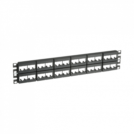 Patch Panel Vacio (10 y 19 Pulgadas) Panduit CPP48WBLY Panel de distribución Mini-Com™, 48 puertos, 2 RU, negro