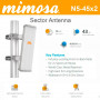 Mimosa Networks Mimosa Network MIMOSA-N5-45X2 N5-45X2 Antena Sectorial 45° 19dBi 2-Port4.9-6.4GHz 100-00083