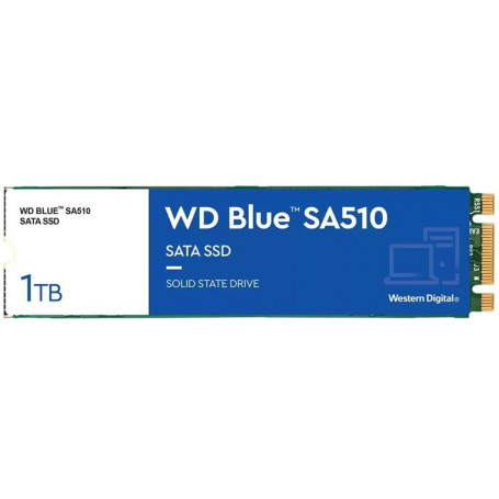 SSD/Discos Duros Western Digital WDS100T3B0B WD Blue SA510 WDS100T3B0B - SSD - 1 TB - interno - M 2 2280 - SATA 6Gb s - azul