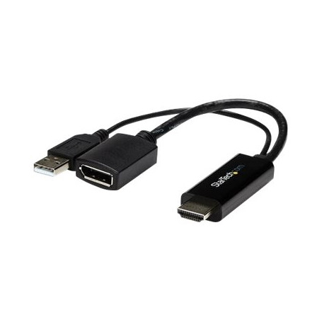StarTech com 4K 30Hz HDMI to DisplayPort Video Adapter w  USB Power - 6 in - HDMI 1 4  Male  to DP 1 2  Female  Active Monitor C