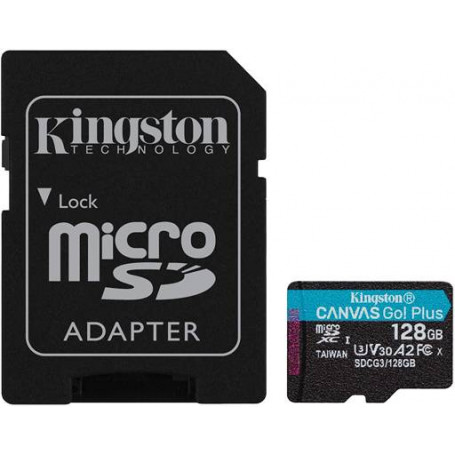 Memoria Flash y acc Kingston SDCG3/128GB SDCG3/128GB Tarjeta de Memoria microSDXC Kingston Canvas Go Plus, 128GB, Lectura 170...
