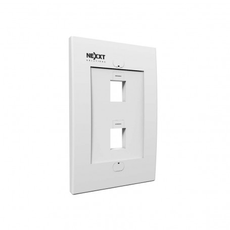 FacePlate NEXXT AW160NXT02 AW160NXT02 Placa de pared con iconos de identificación 2 puertos para conectores tipo keystone