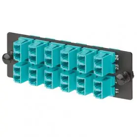 Adaptador copla miniplaca Panduit FAP6WBUDLCZ Panduit Opticom Fiber Adapter Panels - Tablero de conexiones - azul - 6 puertos