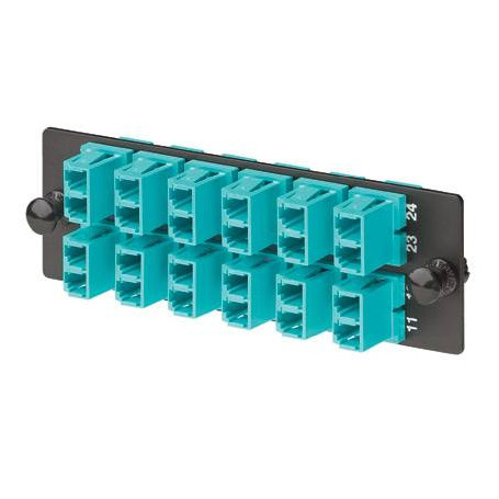 Adaptador copla miniplaca Panduit FAP6WBUDLCZ Panduit Opticom Fiber Adapter Panels - Tablero de conexiones - azul - 6 puertos