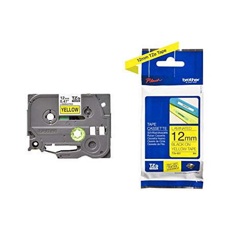 Etiqueta Pro 12mm Brother TZE631 TZE-631 CINTA ETIQUETA AMARILLA - TEXTO NEGRO BROTHER