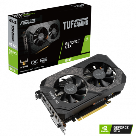 Tarjetas de Video ASUS TUF-GTX1660TI-O6G-EVO-GAMING TUF Gaming GeForce® GTX 1660 Ti EVO OC Edition 6GB GDDR6
