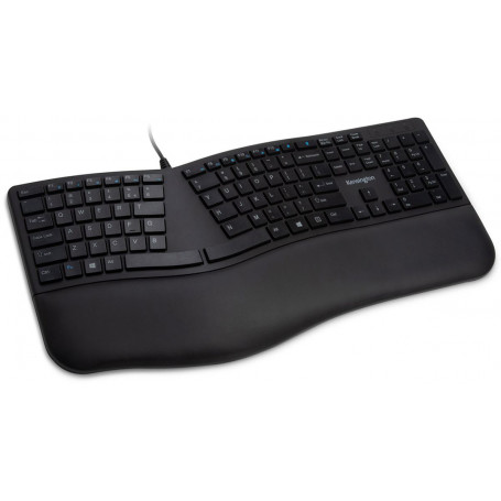 Teclado / Mouse Kensington K75400ES Kensington Pro Fit Ergo Wired Keyboard - Teclado - USB - EE UU - negro