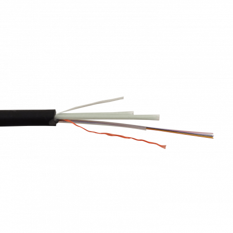 Monomodo Cable 12+Fibras Fibra CFSJ12 CFSJ12 SM 12-Fibras-G652D LSZH 7mm 2-FRP-2mm Cable Monomodo x-mt 2km sin-gel