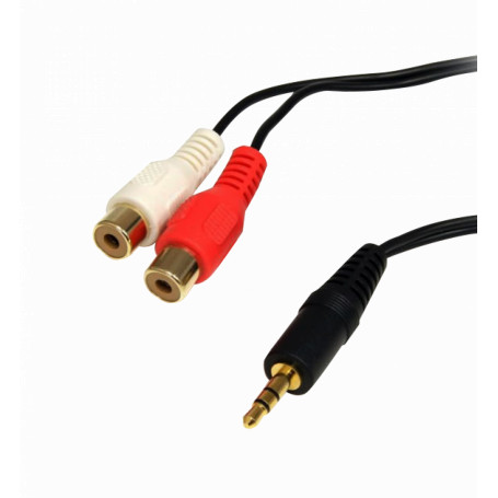 Cable Audio Video Generico AUDIO-1.8MRH AUDIO-1.8MRH -MICROLAB 3,5mm-M 2-RCA-H 1,8mt Macho-Hembra Cable Plug-RCA Phone-1/8