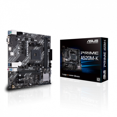 Placas Madre ASUS PRIMEA520M-K ASUS PRIME A520M-K - Placa base - micro ATX - Socket AM4 - AMD A520 Chipset - USB 3 2 Gen 1 - ...