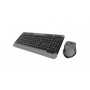 Klip Xtreme - Keyboard and mouse set - Spanish - Wireless - 2 4 GHz - Black and gray