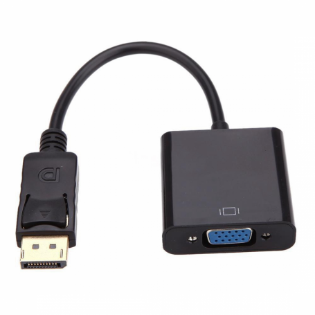 DisplayPort/MiniDP/USB-C Generico UL-DPVGA UL-DPVGA -DISPLAYPORT/DP-M/in VGA-H/out Negro 15cm Adaptador Conversor Video