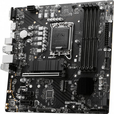 MSI - PRO B760M-P - Motherboard - ATX - LGA1700 Socket - AMD 740G - para Core i5 - AMD Radeon 520 - None