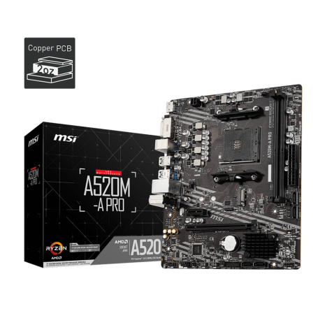 Placas Madre MSI 824142224007 824142224007 MSI Motherboard A520M-A PRO DDR4