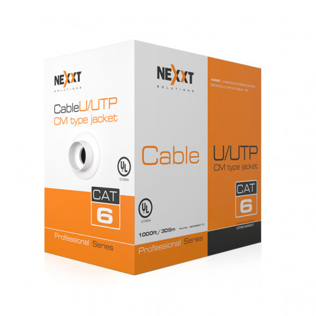 Unif. cat6 cobre NEXXT AB356NXT31 Nexxt Solutions Infrastructure - Bulk cable - UTP - 305 m RJ-45 - Gray - 4Pairs 24AWG CM