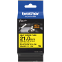 Etiqueta Termoretractil Brother HSE-651E HSE-651E BROTHER 21mm Am Termoretractil 4,2-13,5mm Negro en Amarillo Tubo 1,5mt